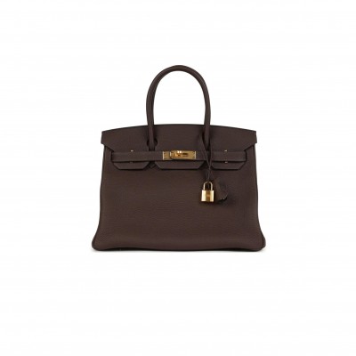HERMES BIRKIN 30 TOGO CHOCOLATE GOLD HARDWARE (30*22*16cm)
